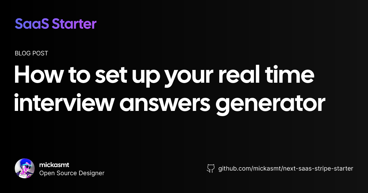How to set up your real time interview answers generator ai interview